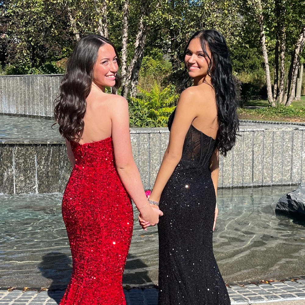 Sherri Hill Black Strapless Prom Dress - Picture 3 of 3